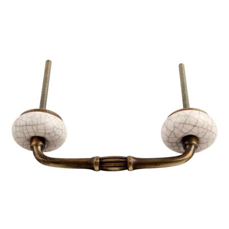 Cream Crackle Ceramic Bridge Handle